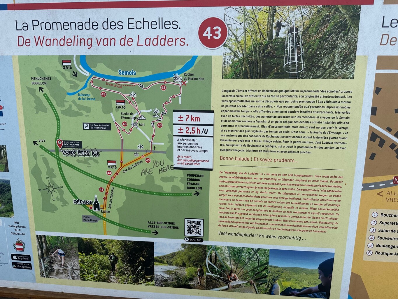 Laddertjeswandeling in Rochehaut