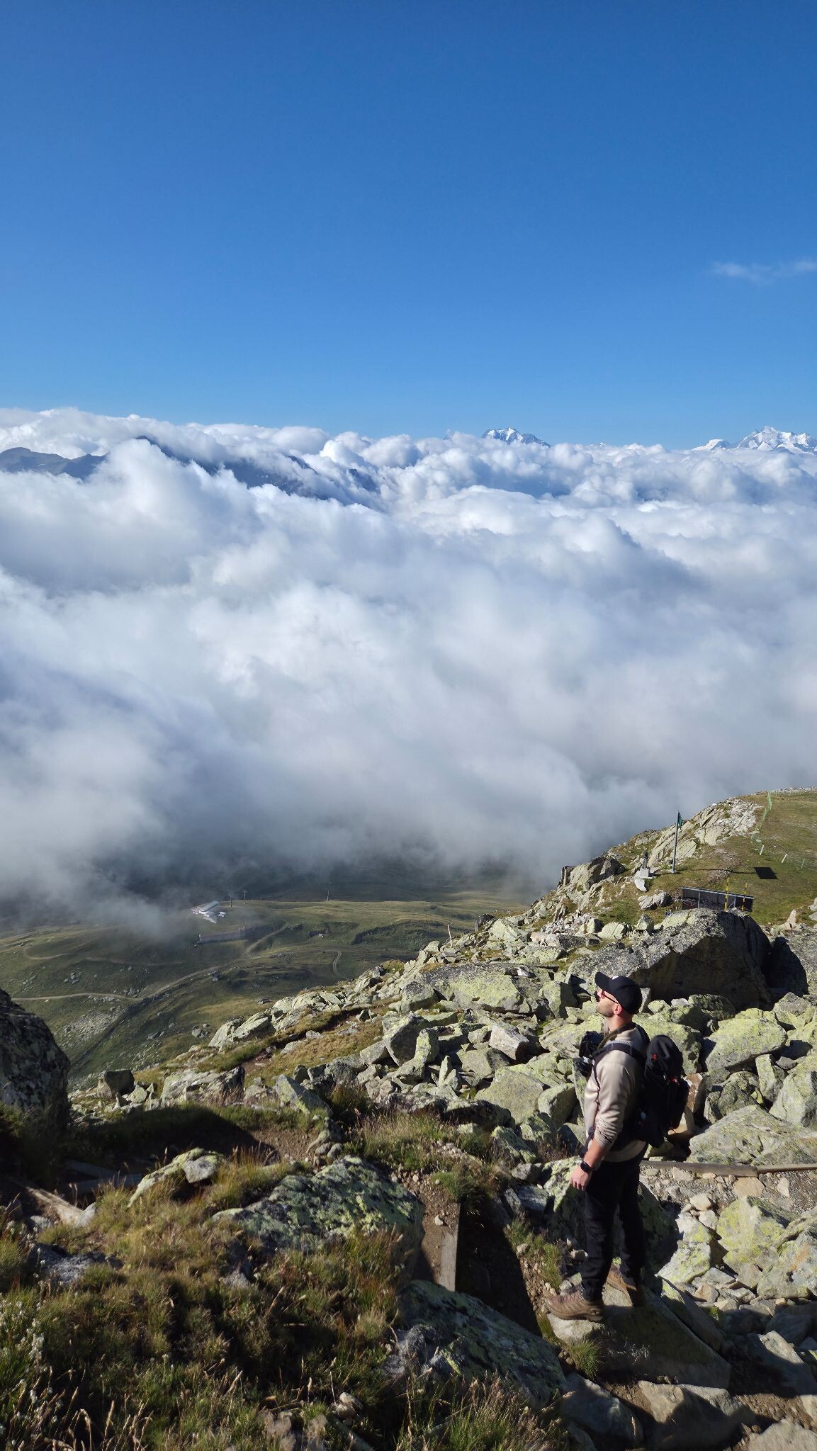Alpine hike UNESCO ridge trail from Bettmerhorn to Eggishorn