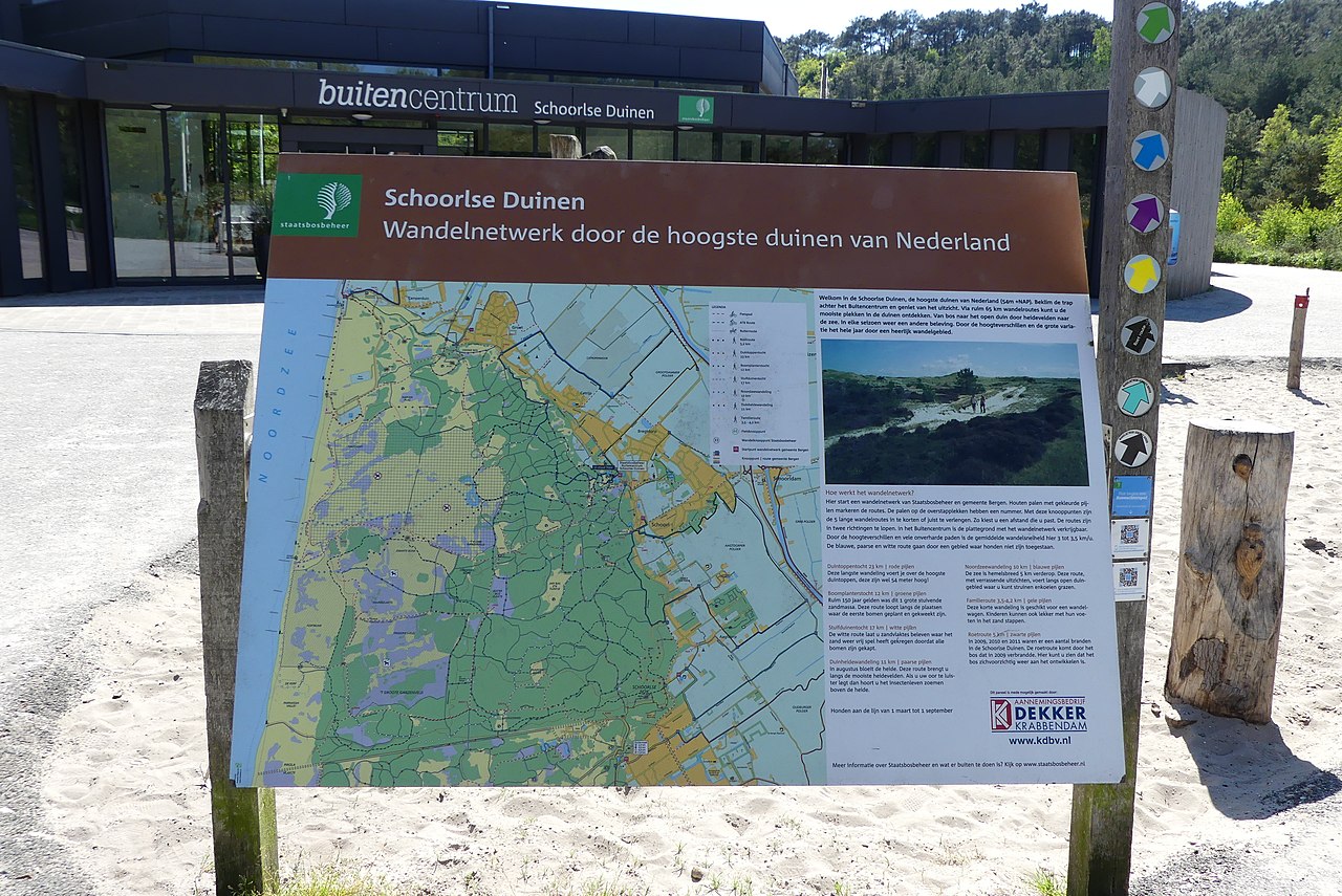 Zeegroene route vanaf startpunt Schoorlse Duinen