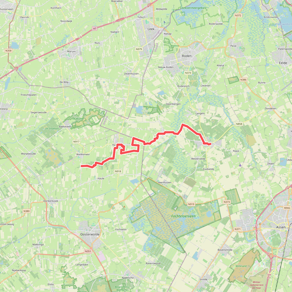 Waskemeer - Norg · Groot Frieslandpad etappe 15