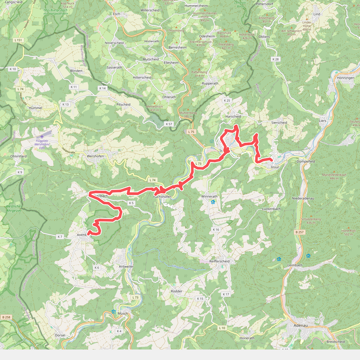 Aremberg - Insul · AhrSteig etappe 3