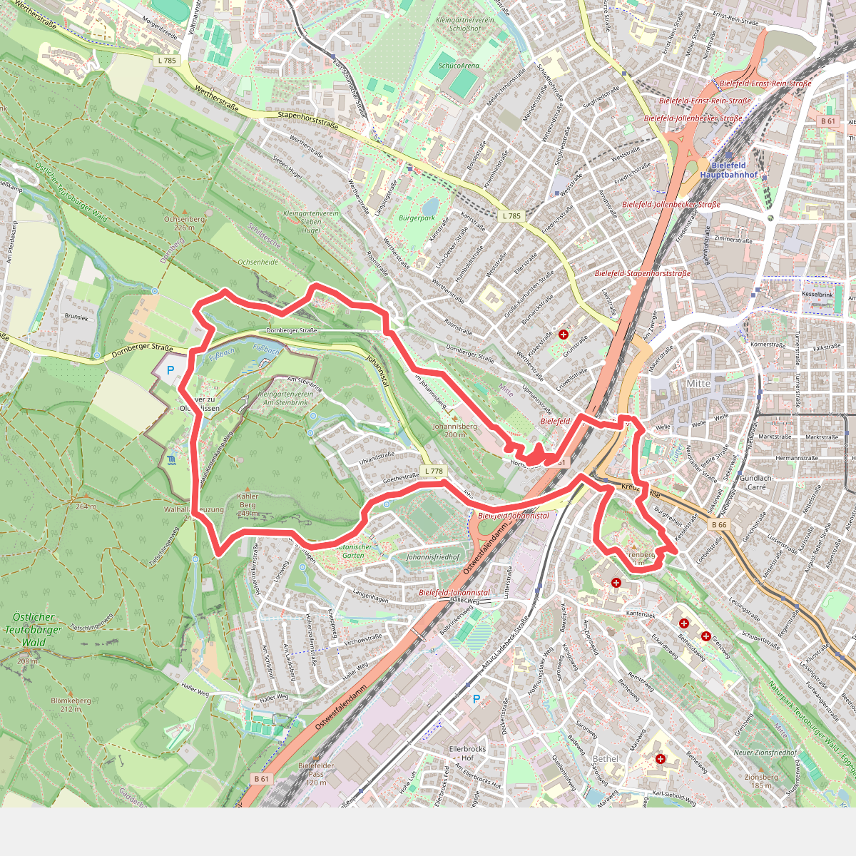 Van burcht naar burcht - stad-park-landschap Bielefeld