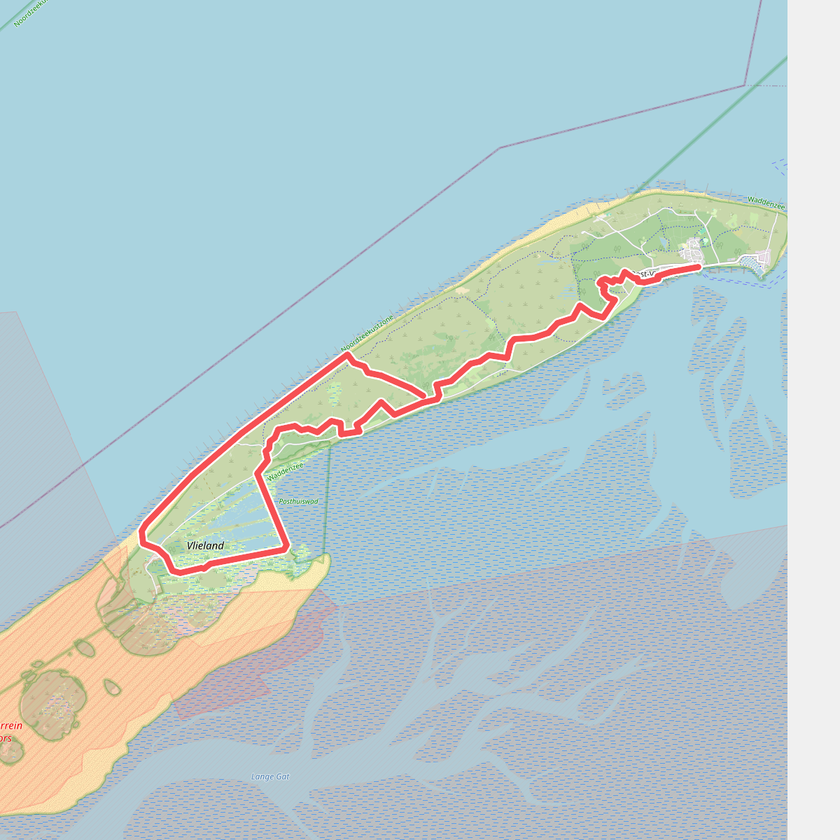 Vlieland 1: Veerhaven - Pand van Twintig · WaddenWandelen etappe 8