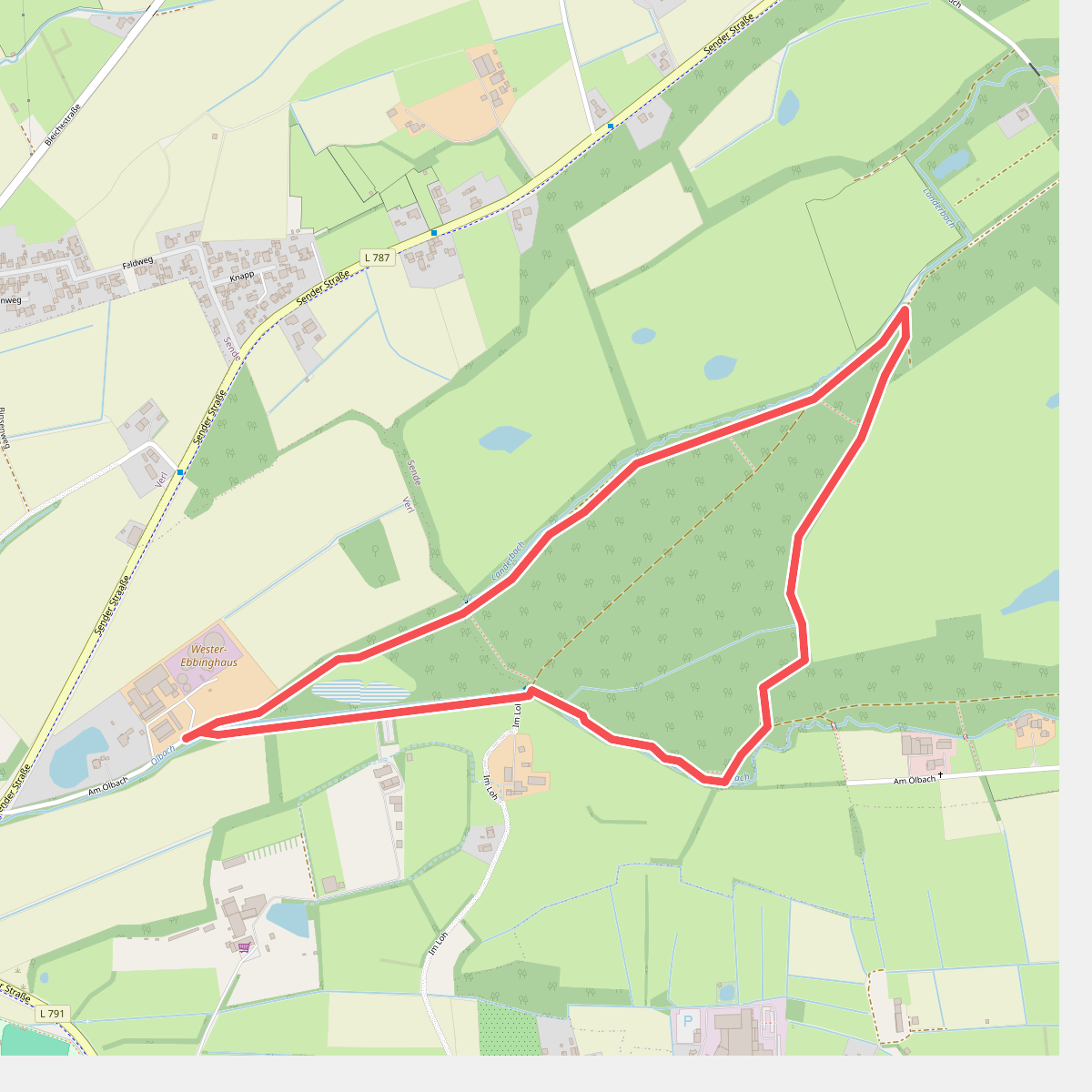 Schlossweg met dwarsverbinding Sürenweg