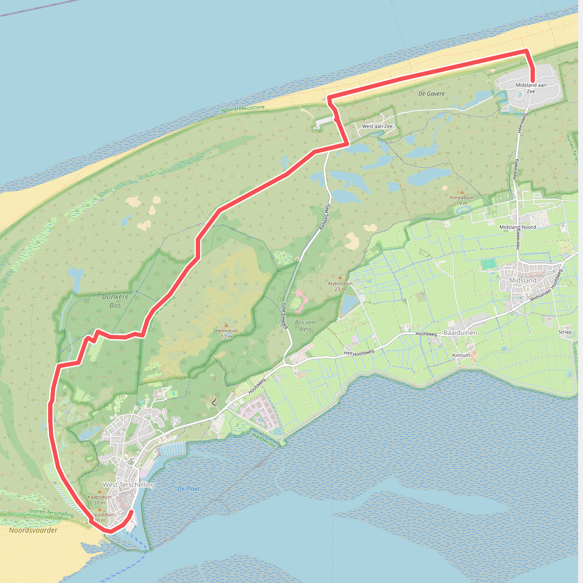 Terschelling 1: West-Terschelling haven - Mids · WaddenWandelen etappe 10