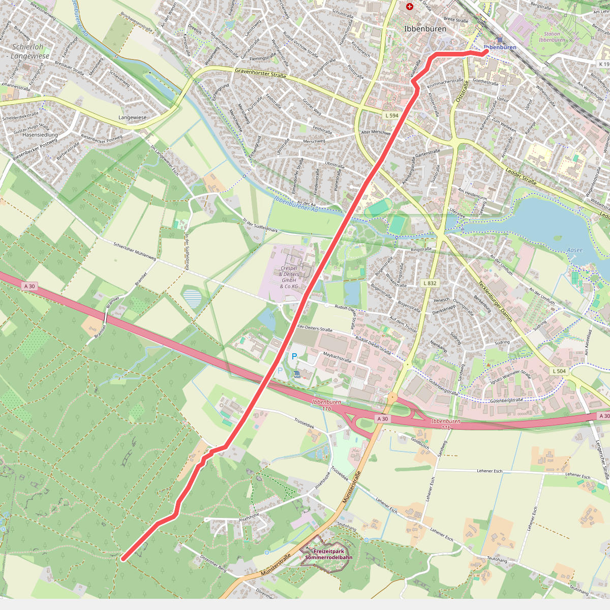 Hermannshöhen toegangsweg: Ibbenbüren