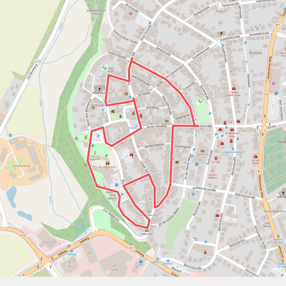 Historische wandeltocht door Blomberg (ID 1.525.635)