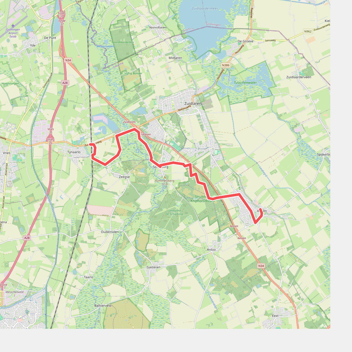 Tynaarlo - Annen · Groot Frieslandpad etappe 17
