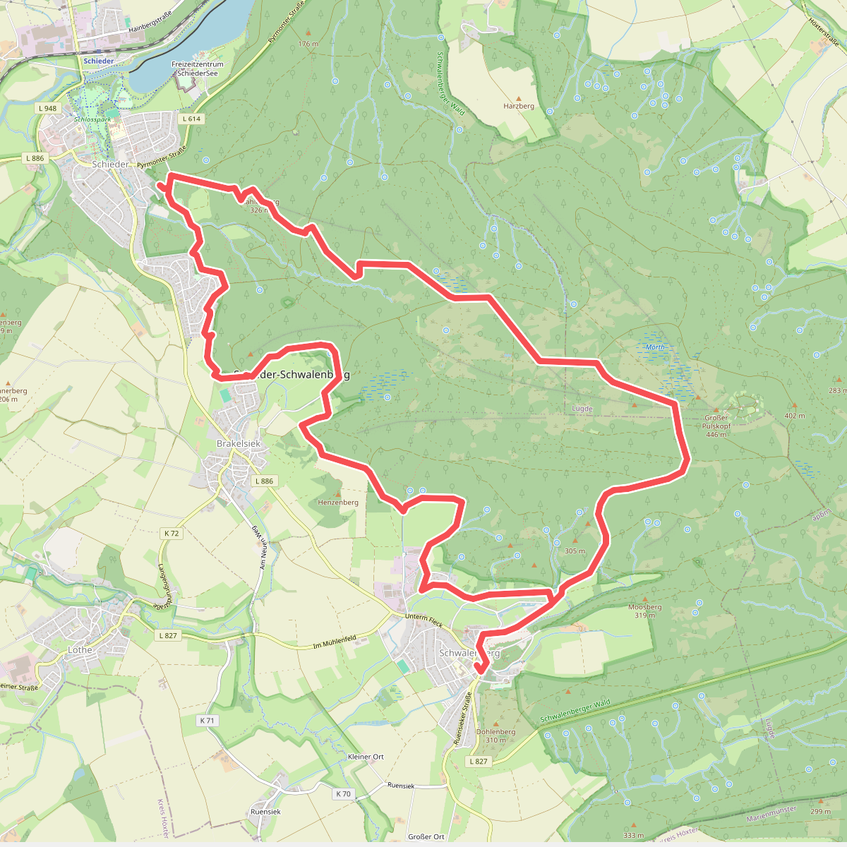 Schwalenberger Wald met de Mörth