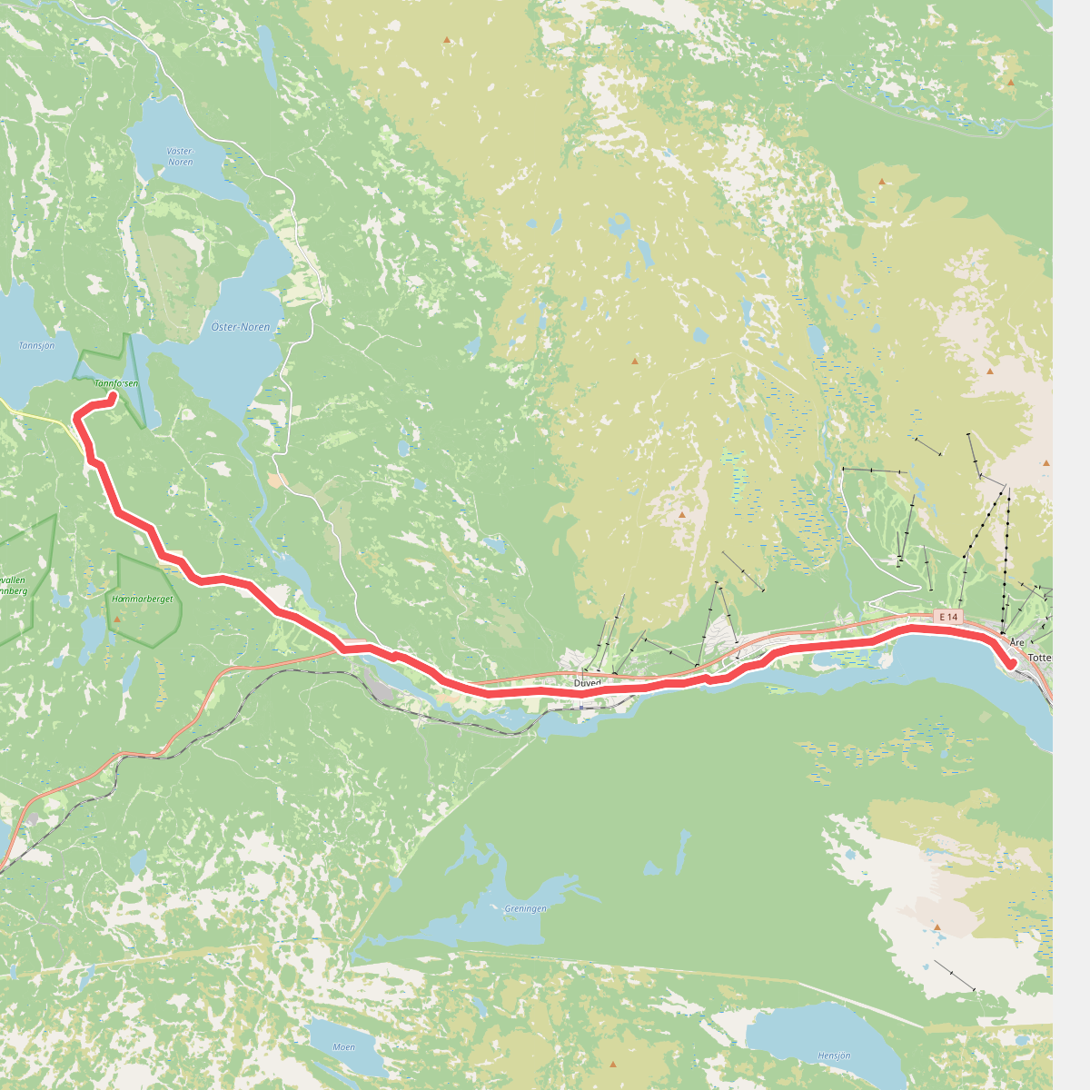 Åre - Tännforsen, vandring · St. Olavsleden etappe 17