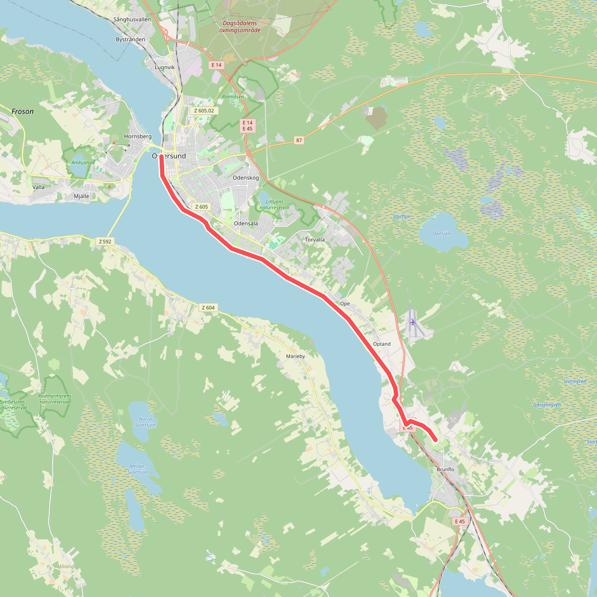Brunflo - Östersund, vandring · St. Olavsleden etappe 10