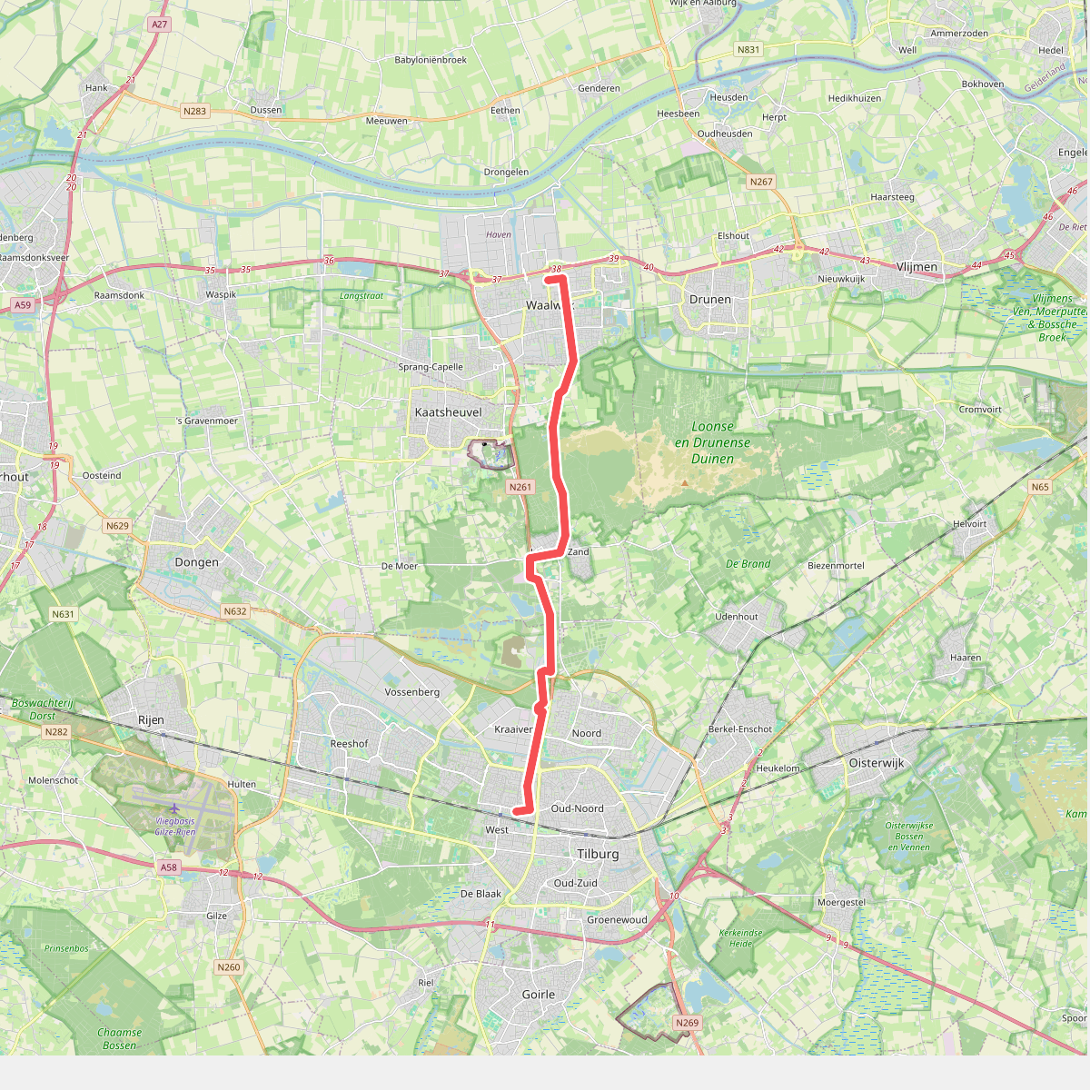 Waalwijk - Tilburg · Hugo de Groot pad etappe 3