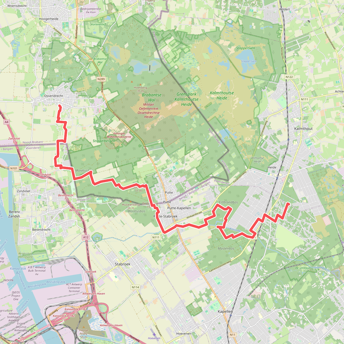Ossendrecht - Heide · GR12 Vlaanderen etappe 2