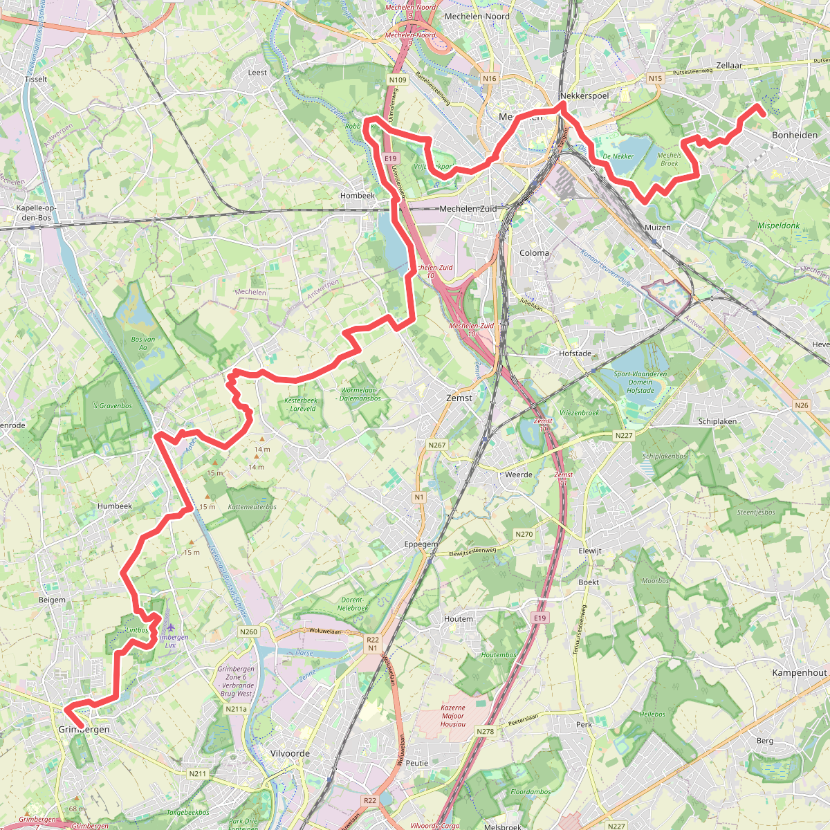 Bonheiden - Grimbergen · GR12 Vlaanderen etappe 7