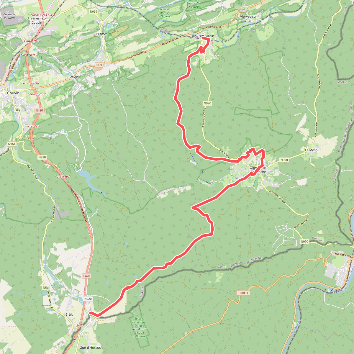 Olloy-sur-Viroin - Brûly · GR12 Wallonië etappe 9
