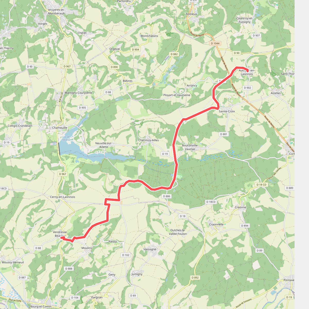 Aubigny-en-Laonnois - Vendresse-Beaulne · GR12 Frankrijk etappe 5
