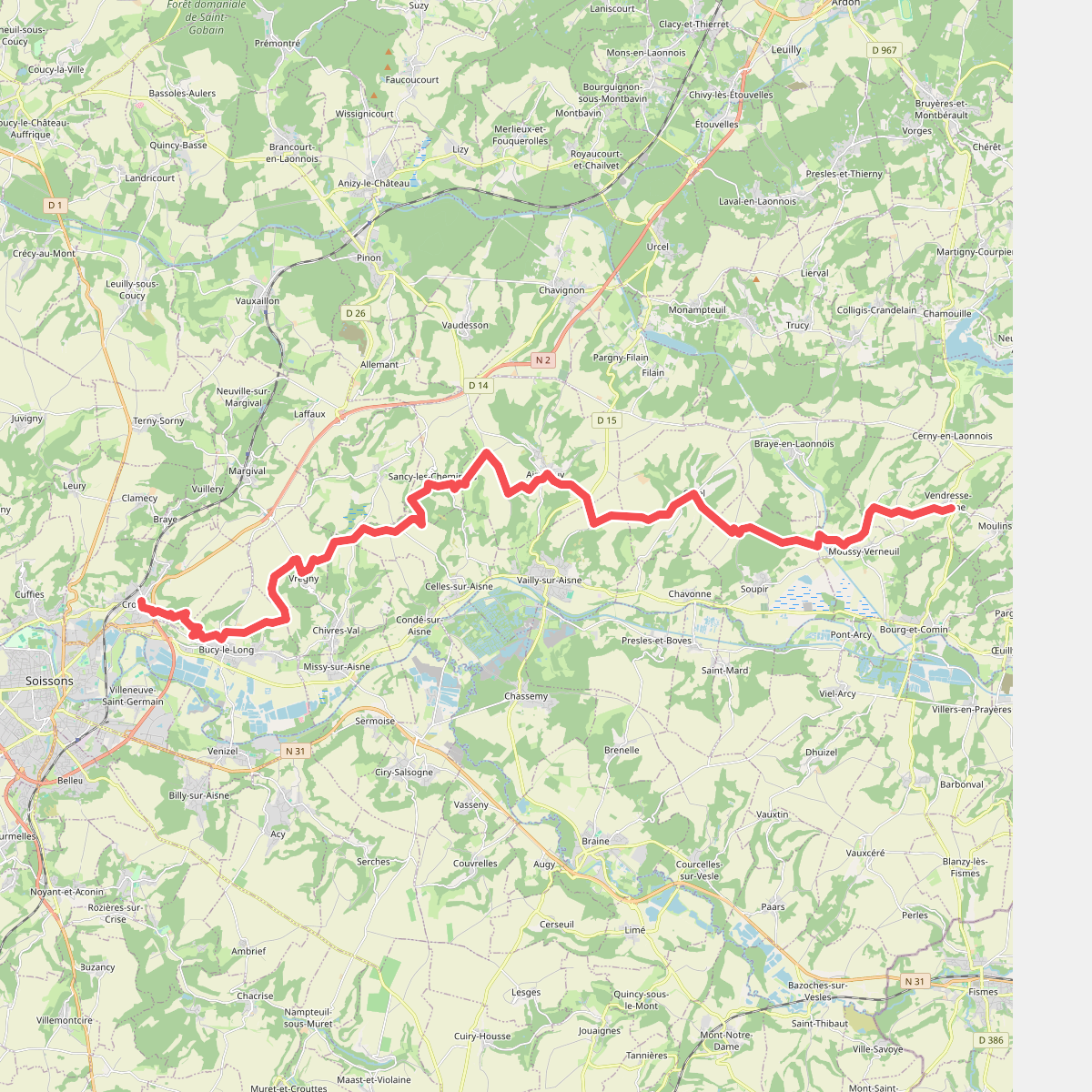 Vendresse-Beaulne - Gare Crouy · GR12 Frankrijk etappe 6