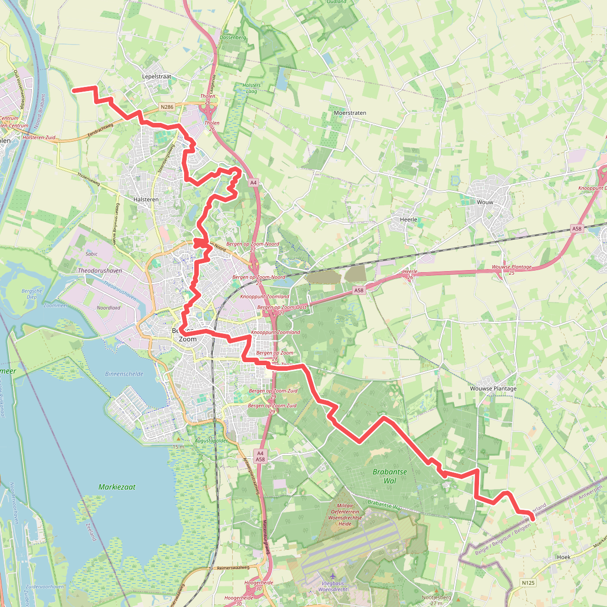 Tholen - Grens Nederland-België · GR5 etappe 6