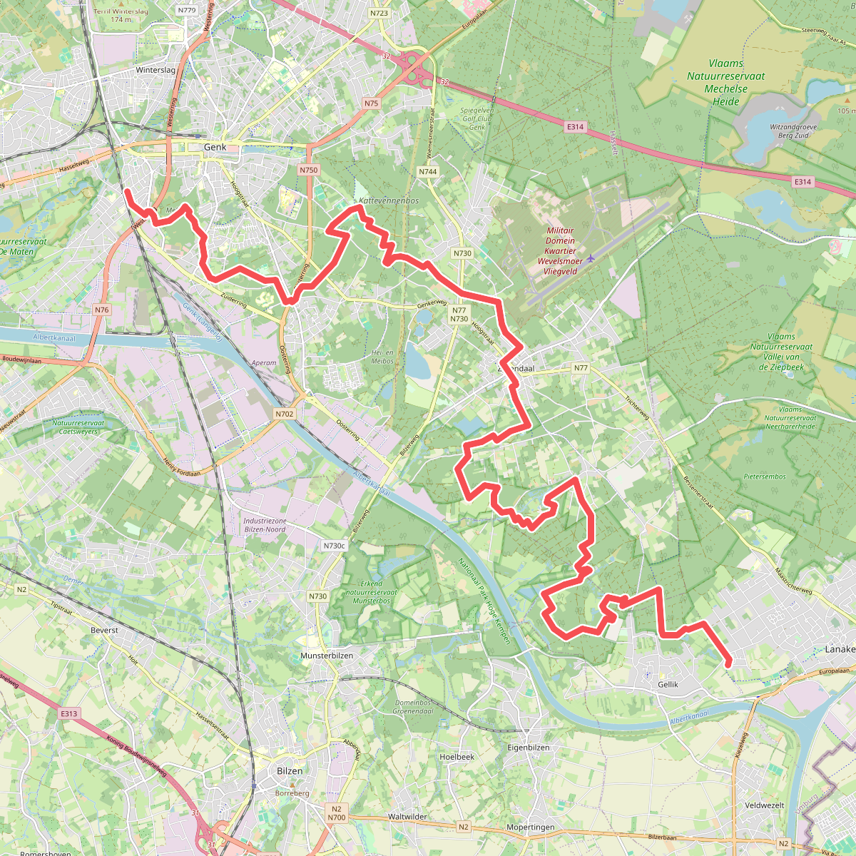 Zutendaal - Borgharen · GR5 etappe 15
