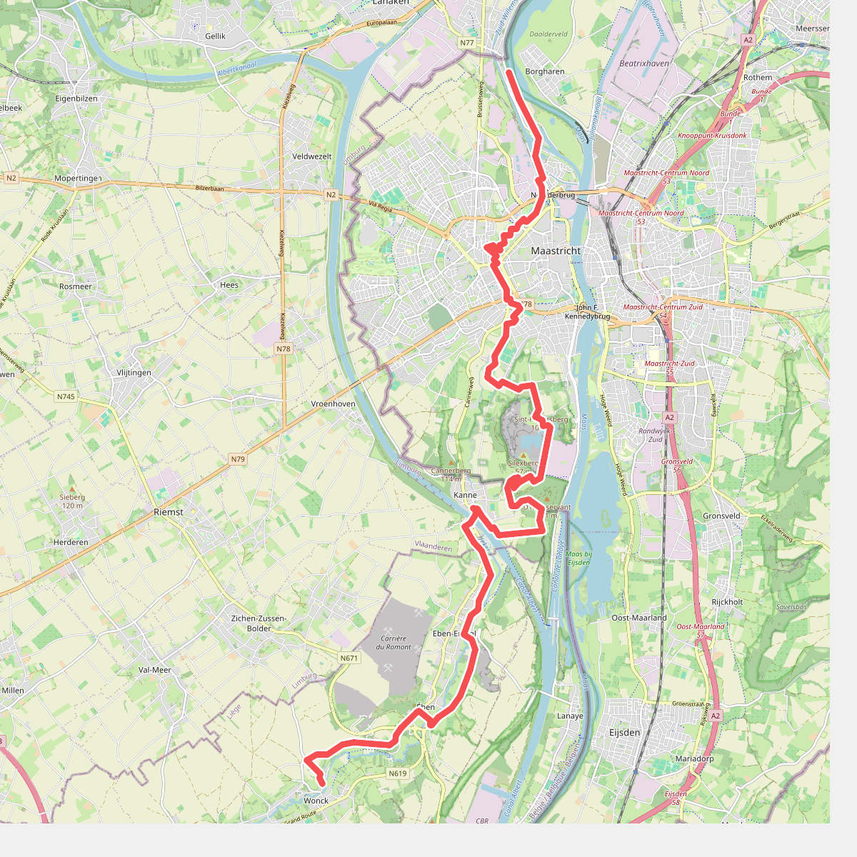Borgharen - Wonck · GR5 etappe 16