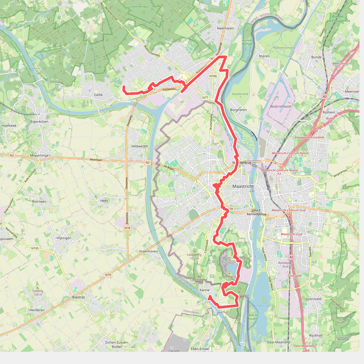 Borgharen - Wonck · GR5 etappe 16