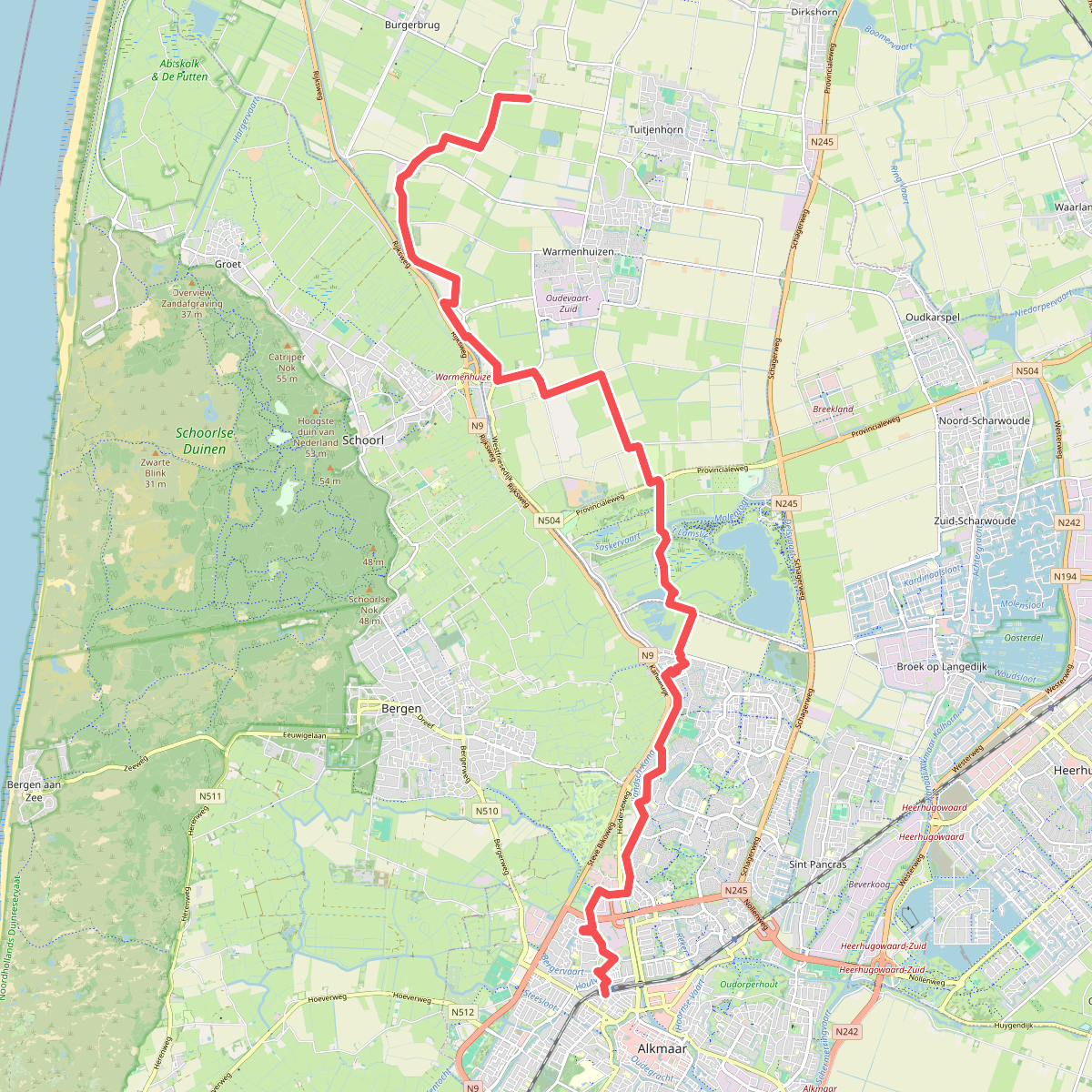 Alkmaar, station - Eenigenburg · Westfriese Omringdijk etappe 3