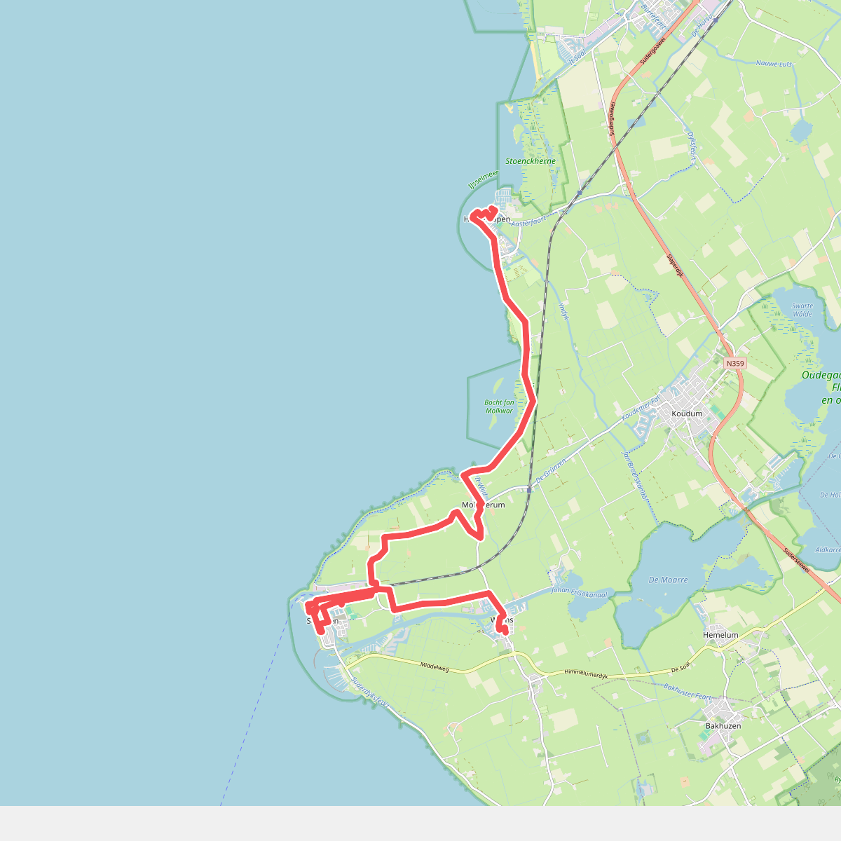 Hindeloopen - Via · St. Odulphuspad etappe 3