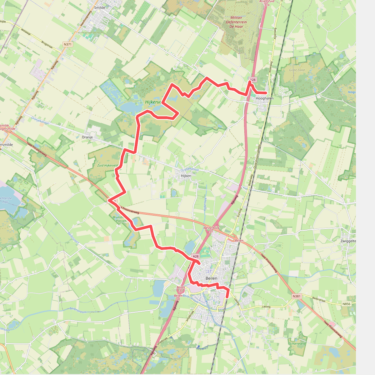 Hooghalen - Beilen · Drenthepad etappe 20