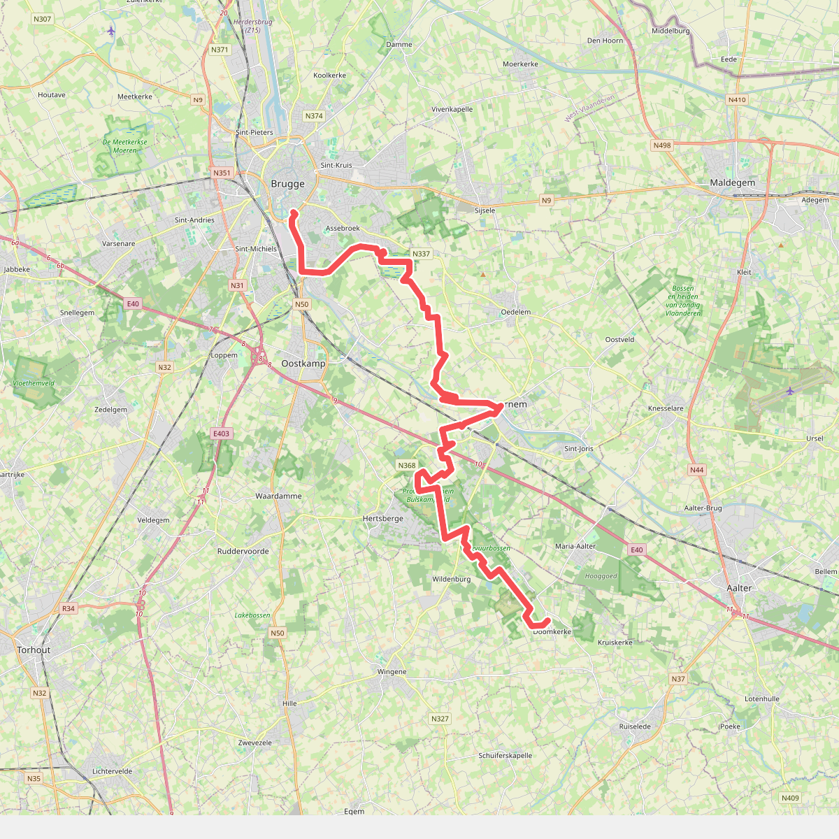 Brugge - Doomkerke · GR129 etappe 1
