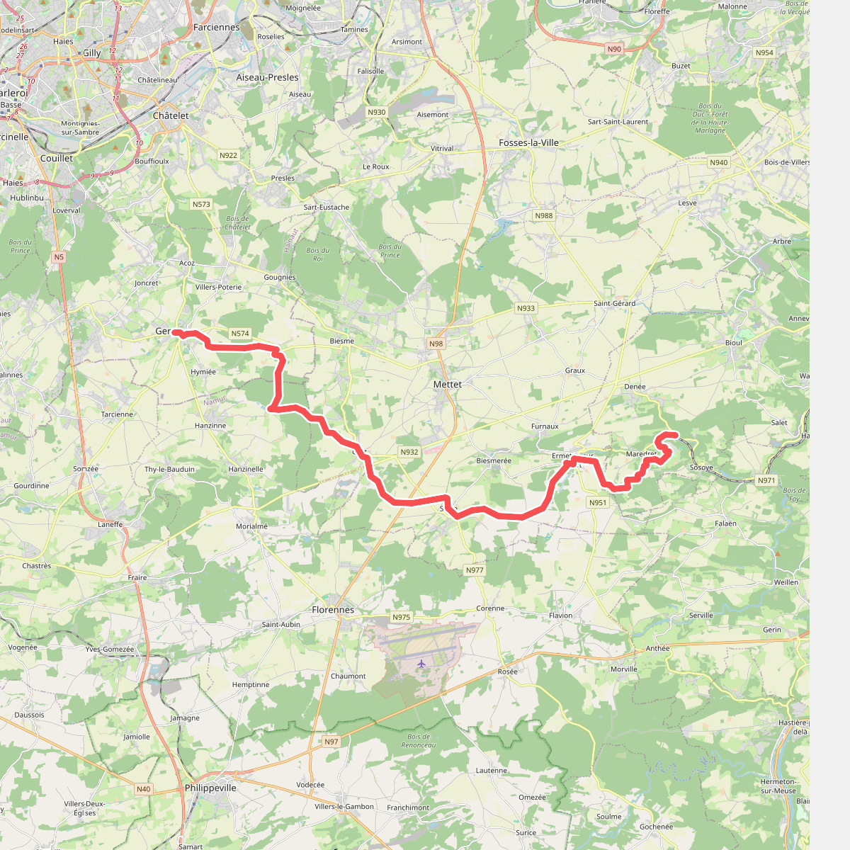 Gerpinnes - Maredsous · GR129 etappe 10
