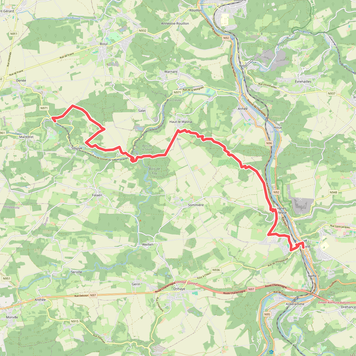 Maredsous - Dinant · GR129 etappe 11
