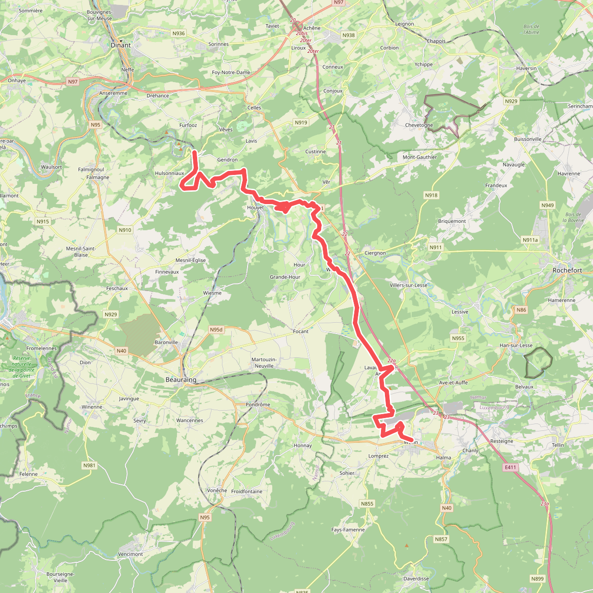 Gendron - Wellin · GR129 etappe 13