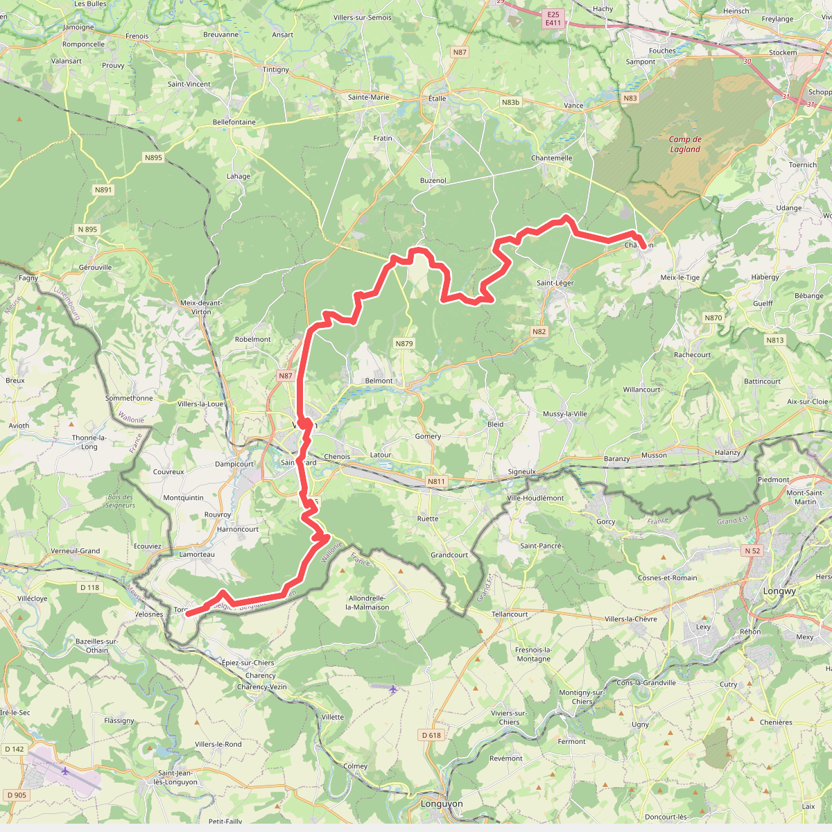 Torgny - Chatillon · GR129 etappe 19