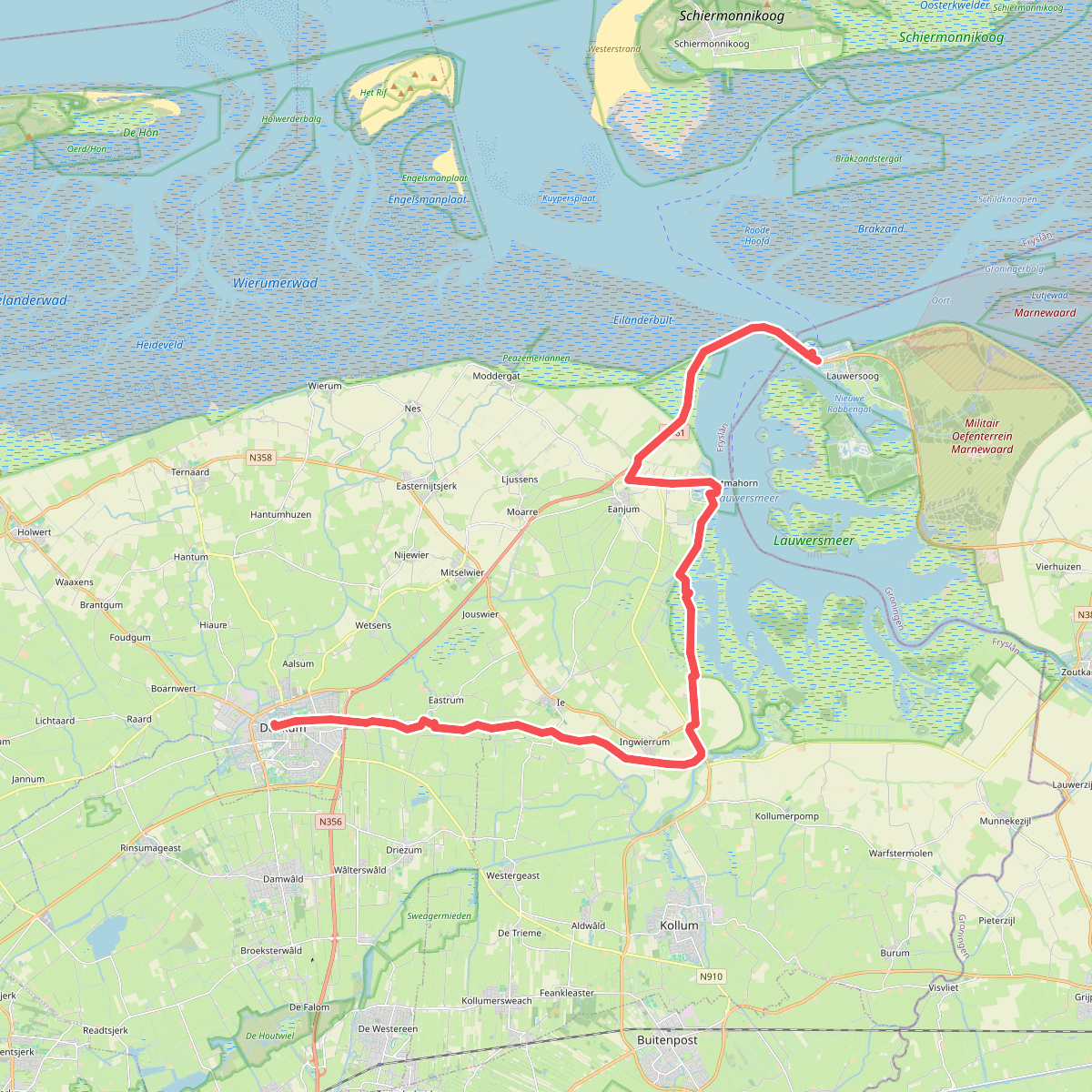 Dokkum-Lauwersoog  · Liberation route etappe 7