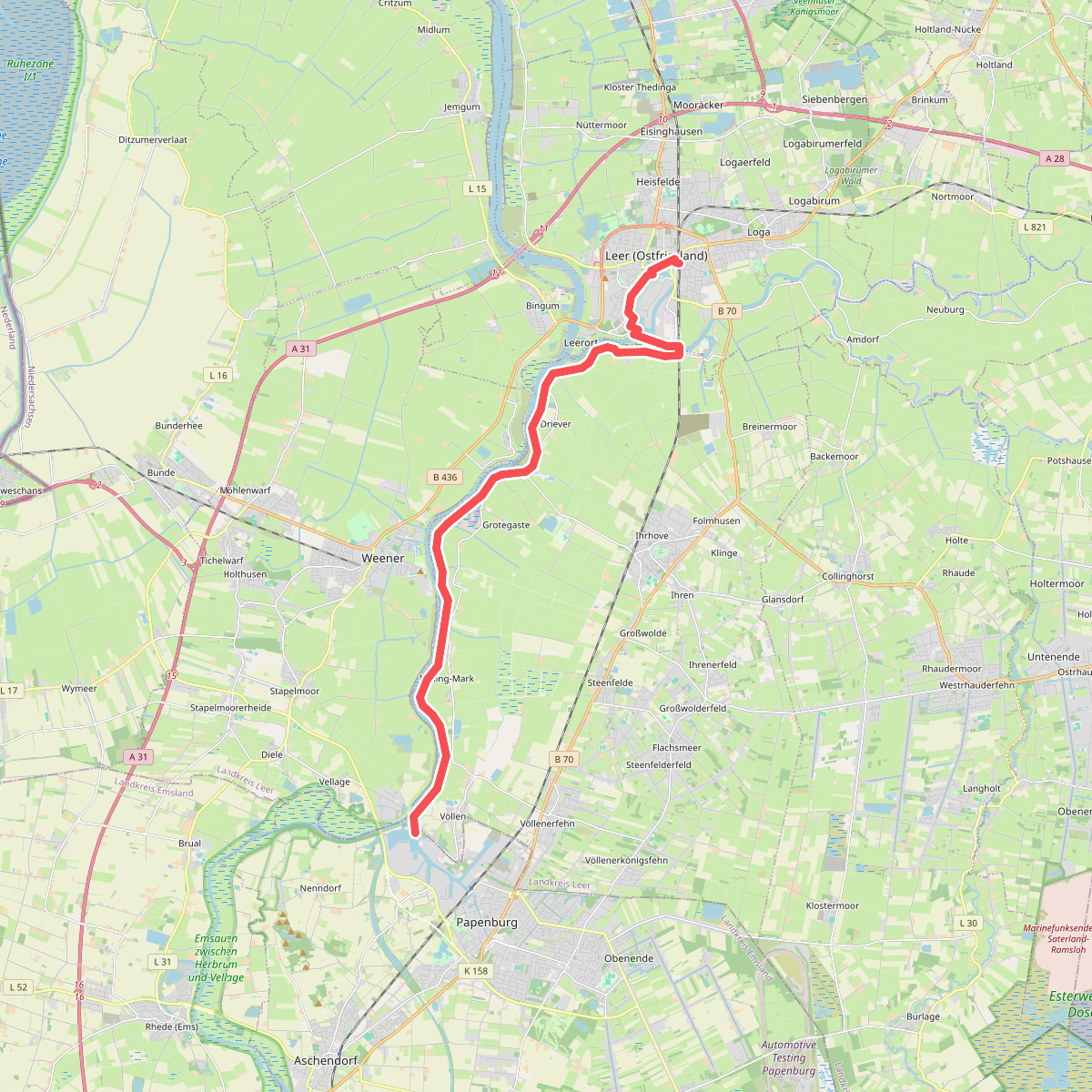 Papenburg (D) - Leer (D) · Groot Frieslandpad etappe 23