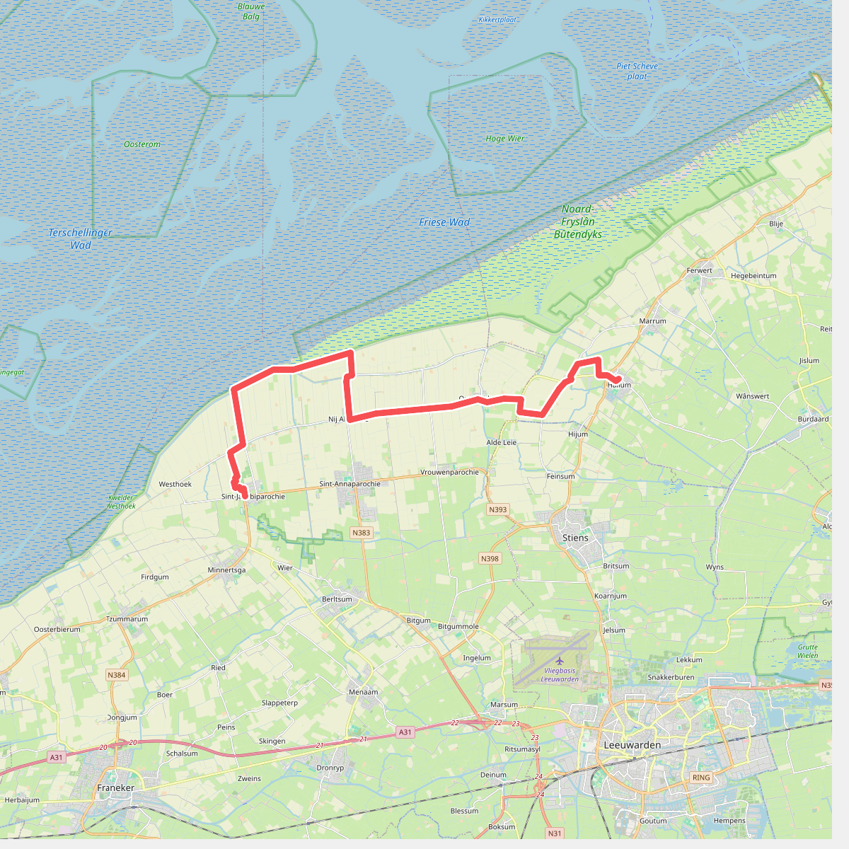 Hallum-St. Jacobiparochie  · Klooster Claercamppad etappe 6