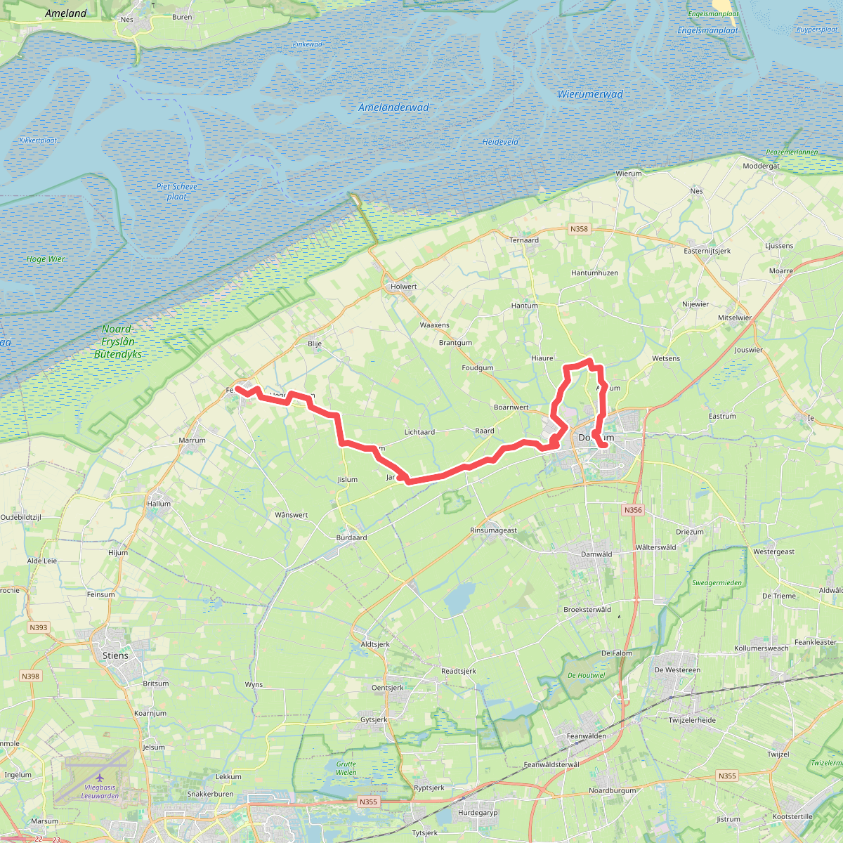 Dokkum-Ferwert  · Klooster Claercamppad etappe 4