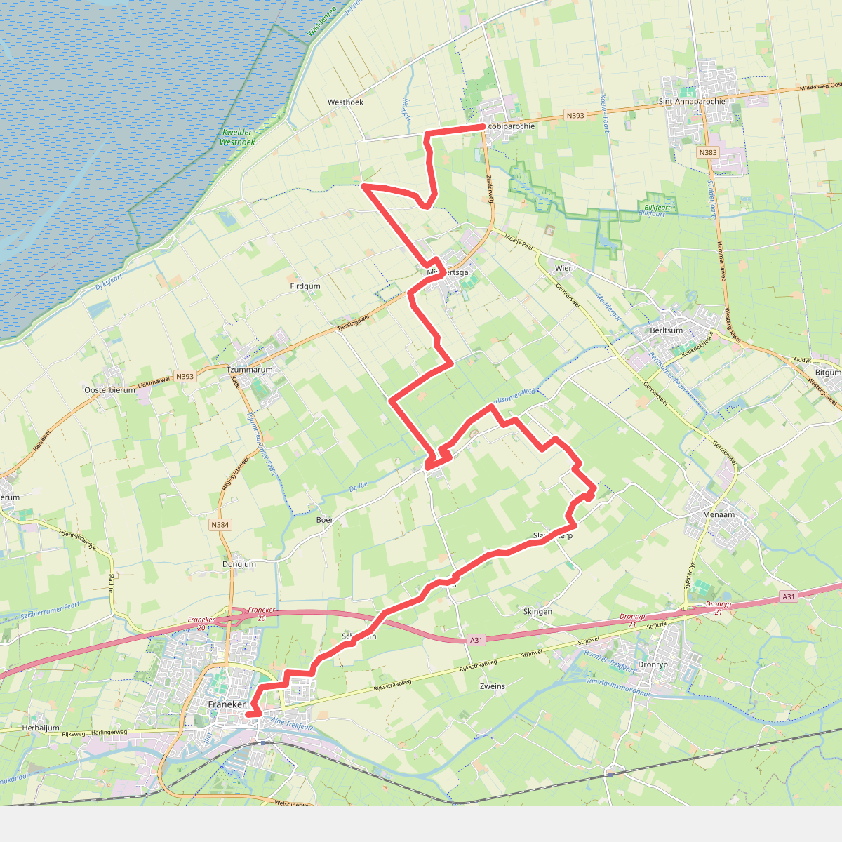 St. Jacobiparochie-Franeker  · Klooster Claercamppad etappe 7