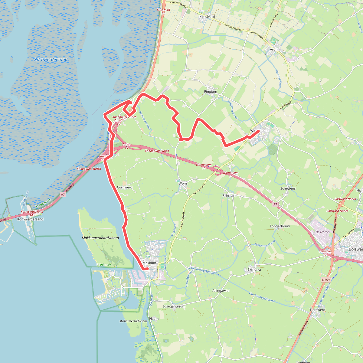 Makkum-Witmarsum  · Klooster Claercamppad etappe 10