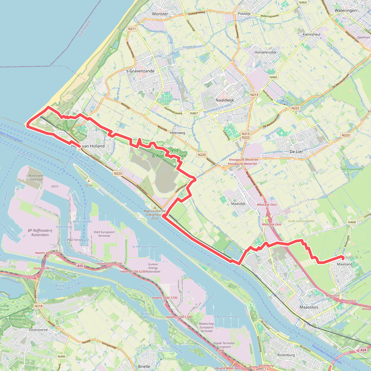Hoek van Holland strand - Maasland · Grote Rivierenpad etappe 1