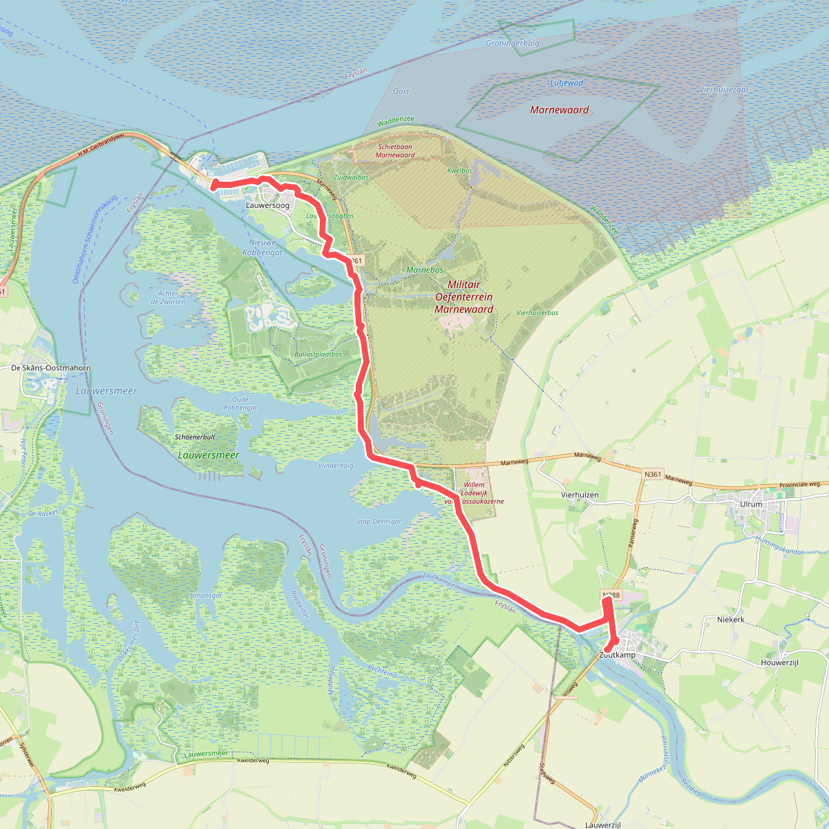 Lauwersoog-Zoutkamp  · Klooster Claercamppad etappe 1