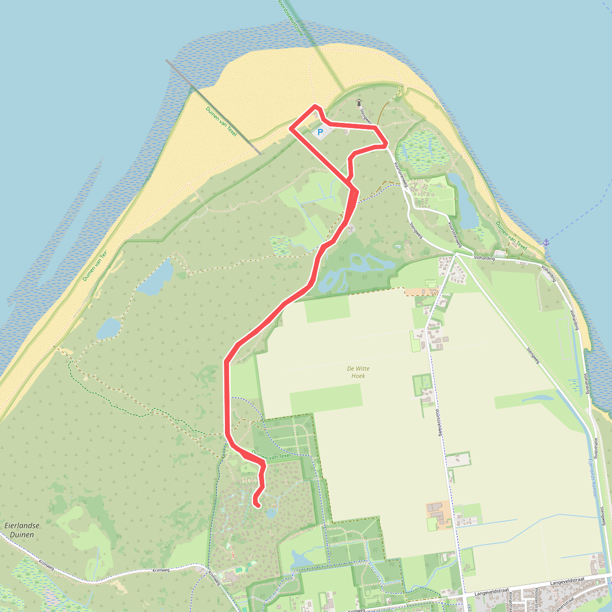 Texel naar vuurtoren