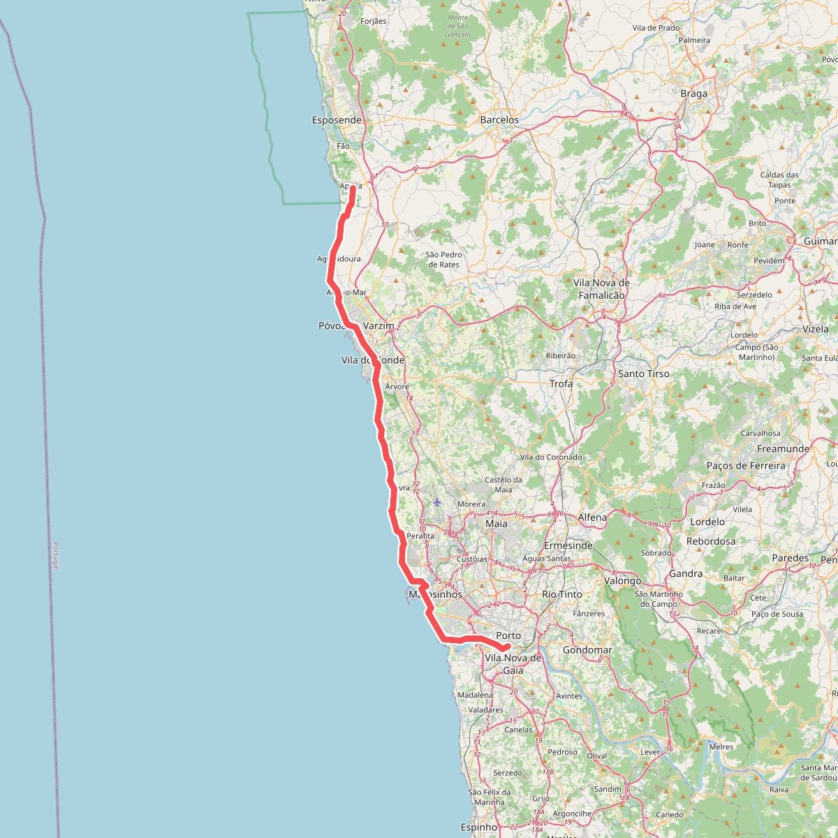 Porto - Santiago deel 1 · Porto - Santiago etappe 1