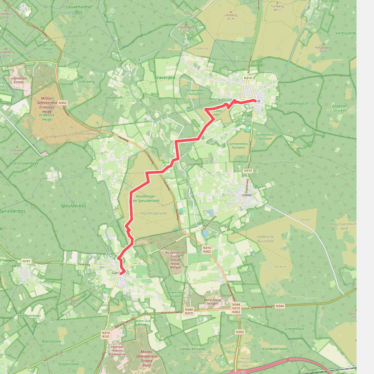 Garderen - Elspeet (Doorsteek 1) · Veluwe Zwerfpad etappe 20
