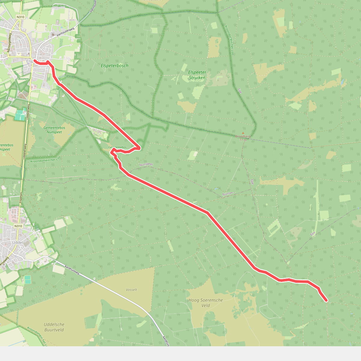 Elspeet - Spaanse Kappen (Doorsteek 2) · Veluwe Zwerfpad etappe 21