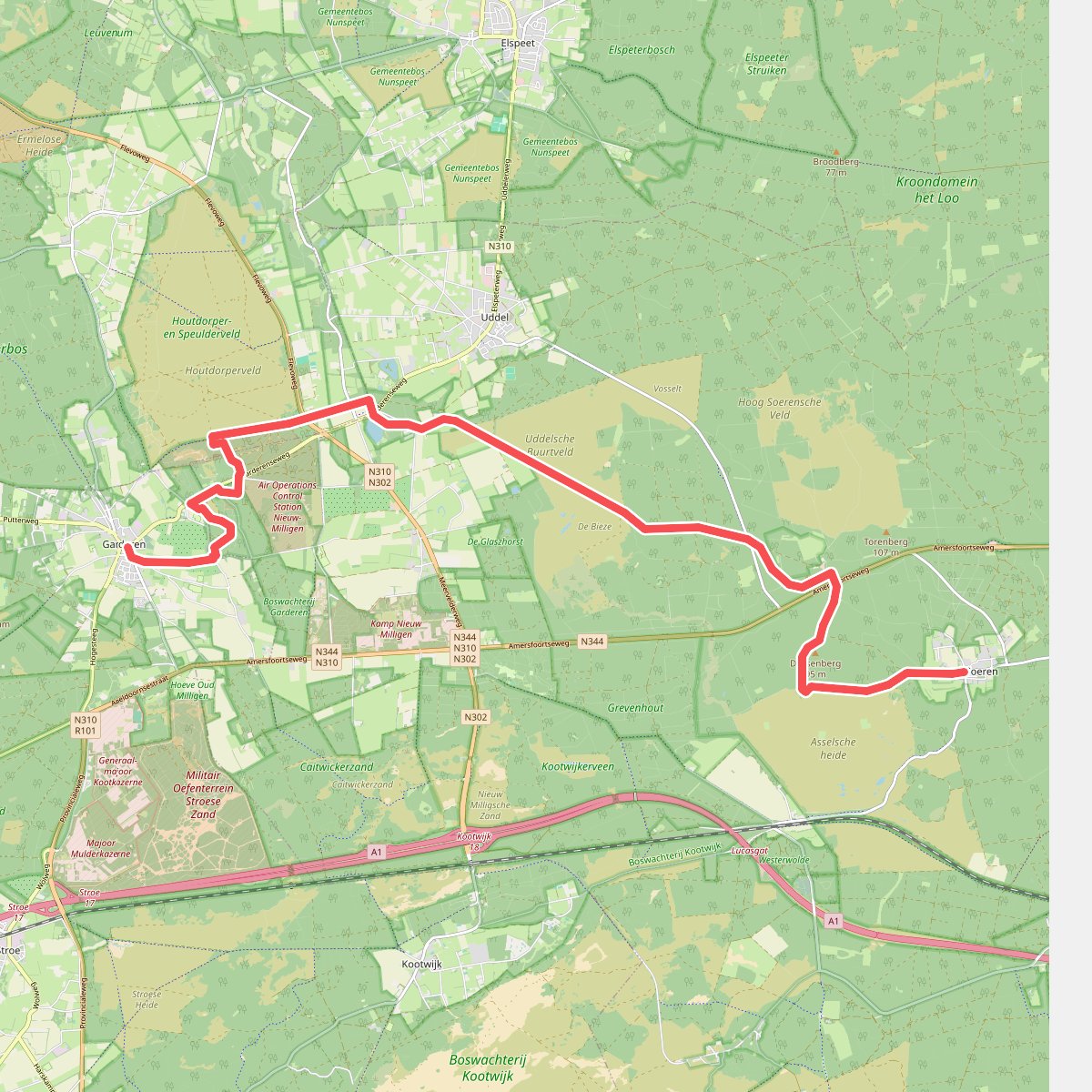 Hoog Soeren - Garderen (Doorsteek 3) · Veluwe Zwerfpad etappe 22