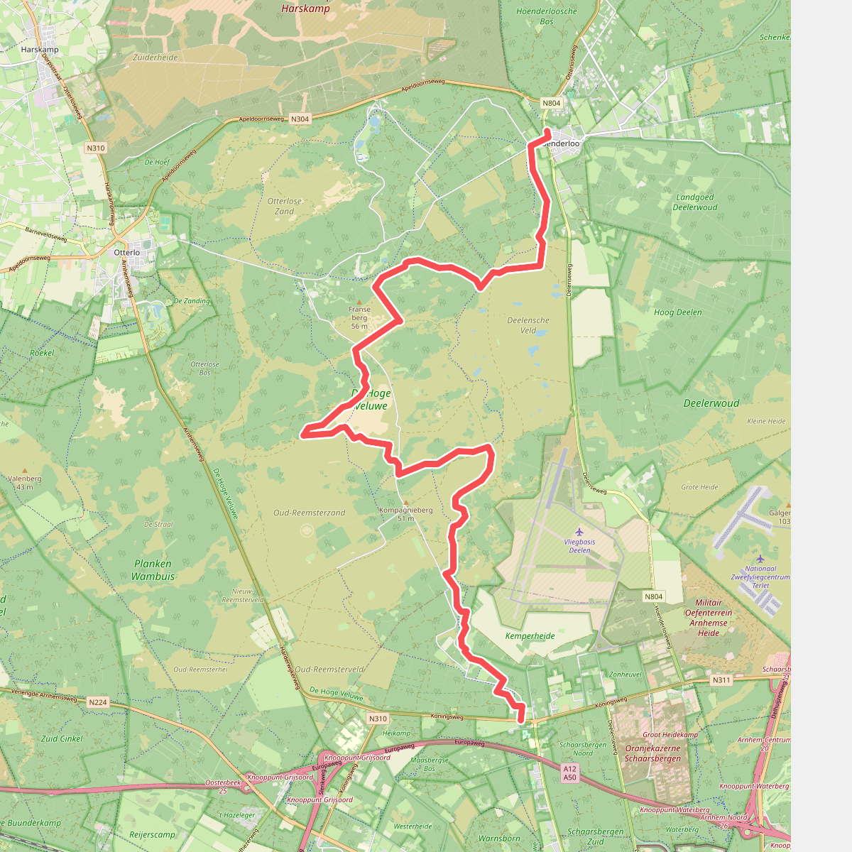 Hoenderloo - Schaarsbergen (Doorsteek 6) · Veluwe Zwerfpad etappe 25