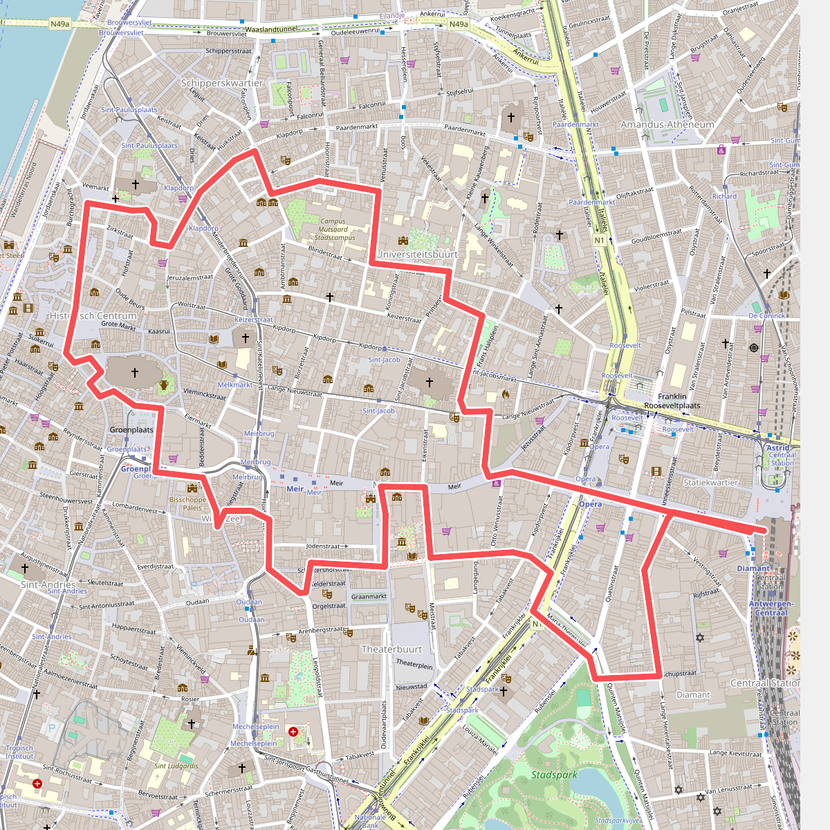 NSinternational wandeling Antwerpen 2: historisch centrum