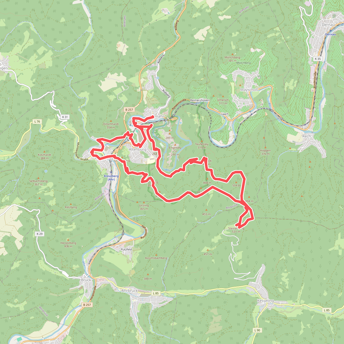 Altenahrer Gipfelweg 3 Gipfel-1 Weg