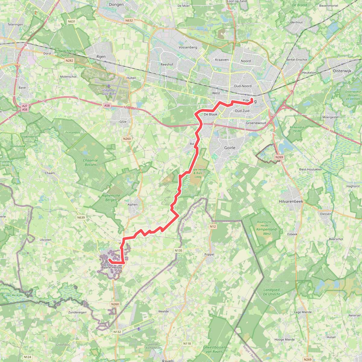 Tilburg - Baarle Hertog/Nassau · Camino Brabant etappe 9